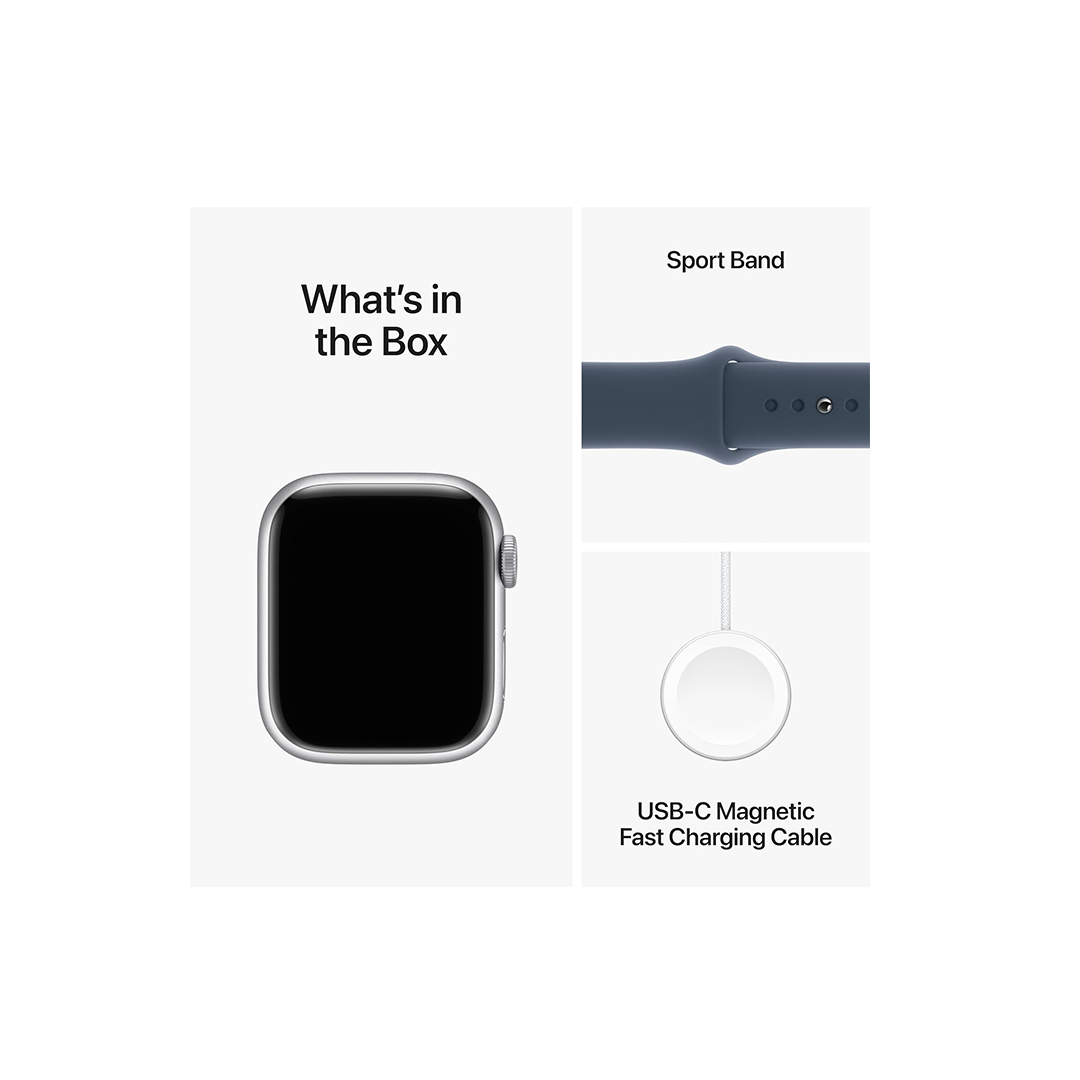 Apple Watch Series 9 (GPS) 41mm Storm Blue Aluminum Case with Silver Sport Band