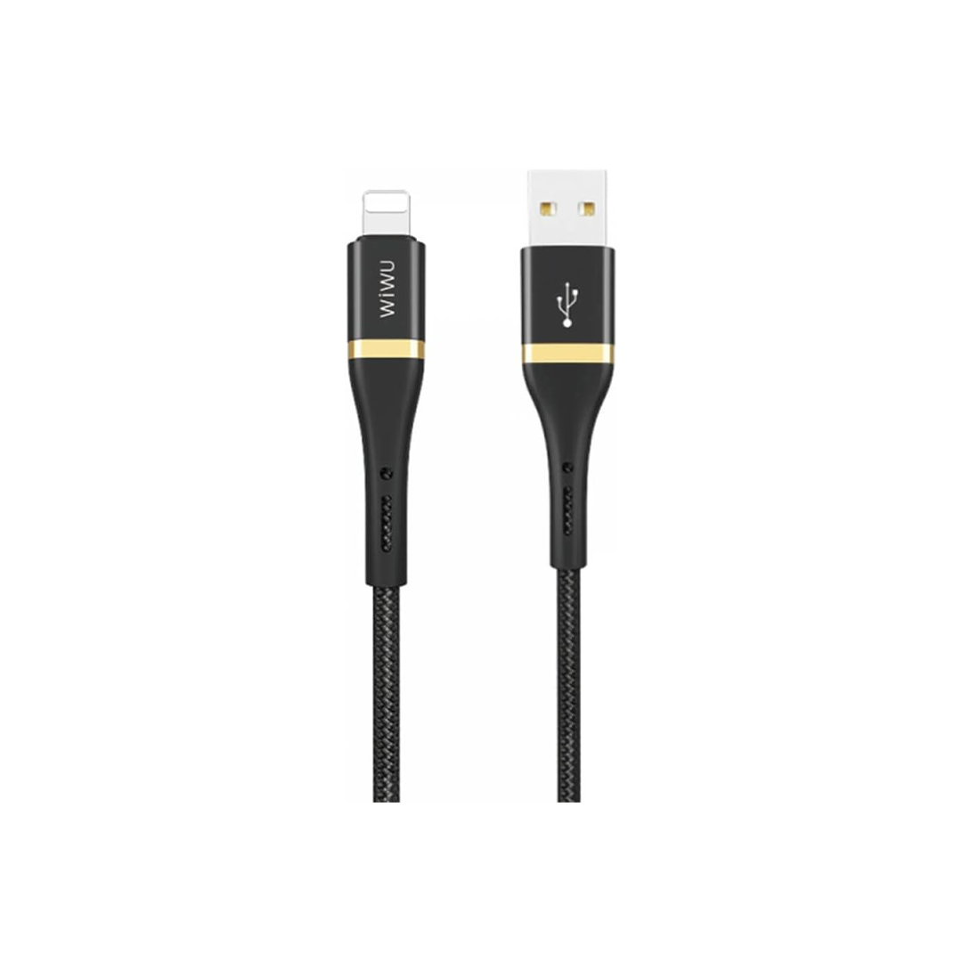 WIWU ED-1001.2MB Elite Data Cable ED-100 2.4A USB To Lightning 1.2m - Black in Qatar
