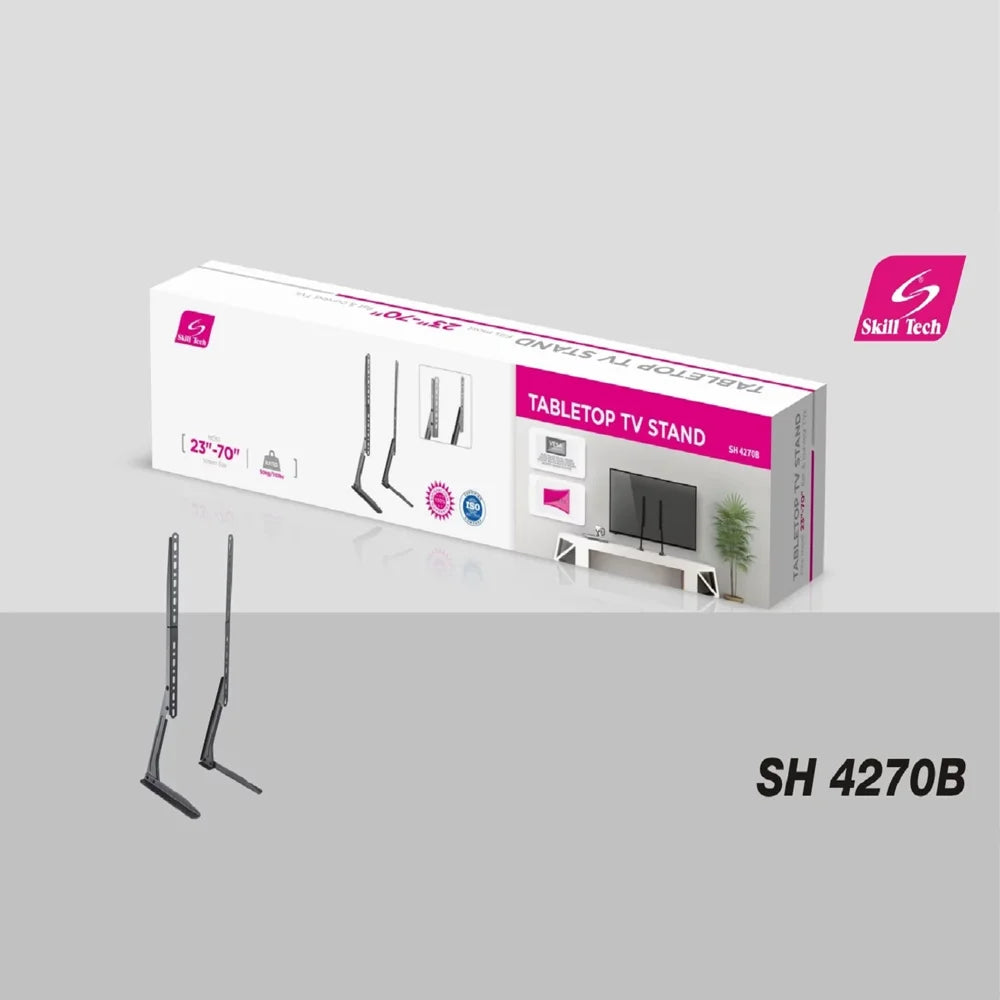 Skill tech- SH4270B - Heavy-Duty Minimalist Design Tabletop Tv Stand , Desktop Mount