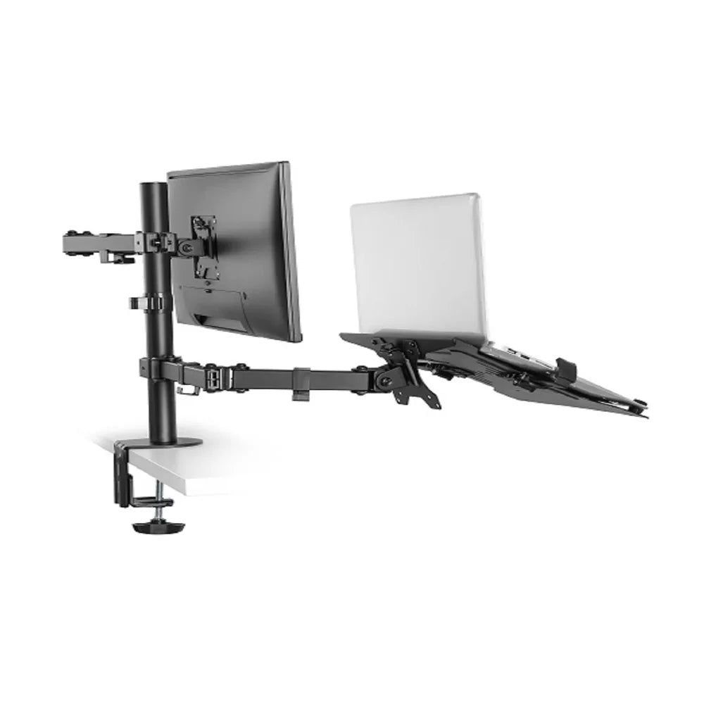 Skill Tech SH 0240KN - Single Steel Articulating Monitor Arm With Laptop Tray
