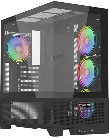 Twisted Minds Phantek-07 Mid Tower Gaming Case - Black