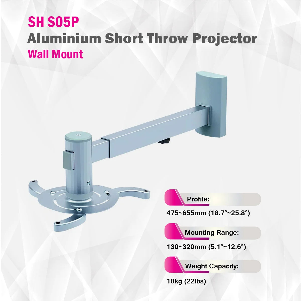 Skill Tech SH S05P - Aluminium Short Throw Projector Wall Mount