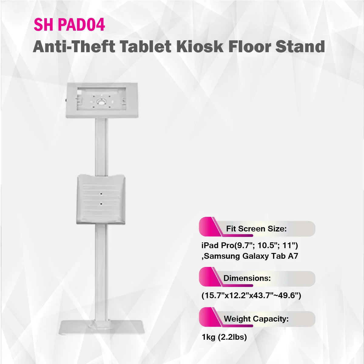 SkillTech - SH PAD04 -Anti-Theft Kiosk Tablet Stand