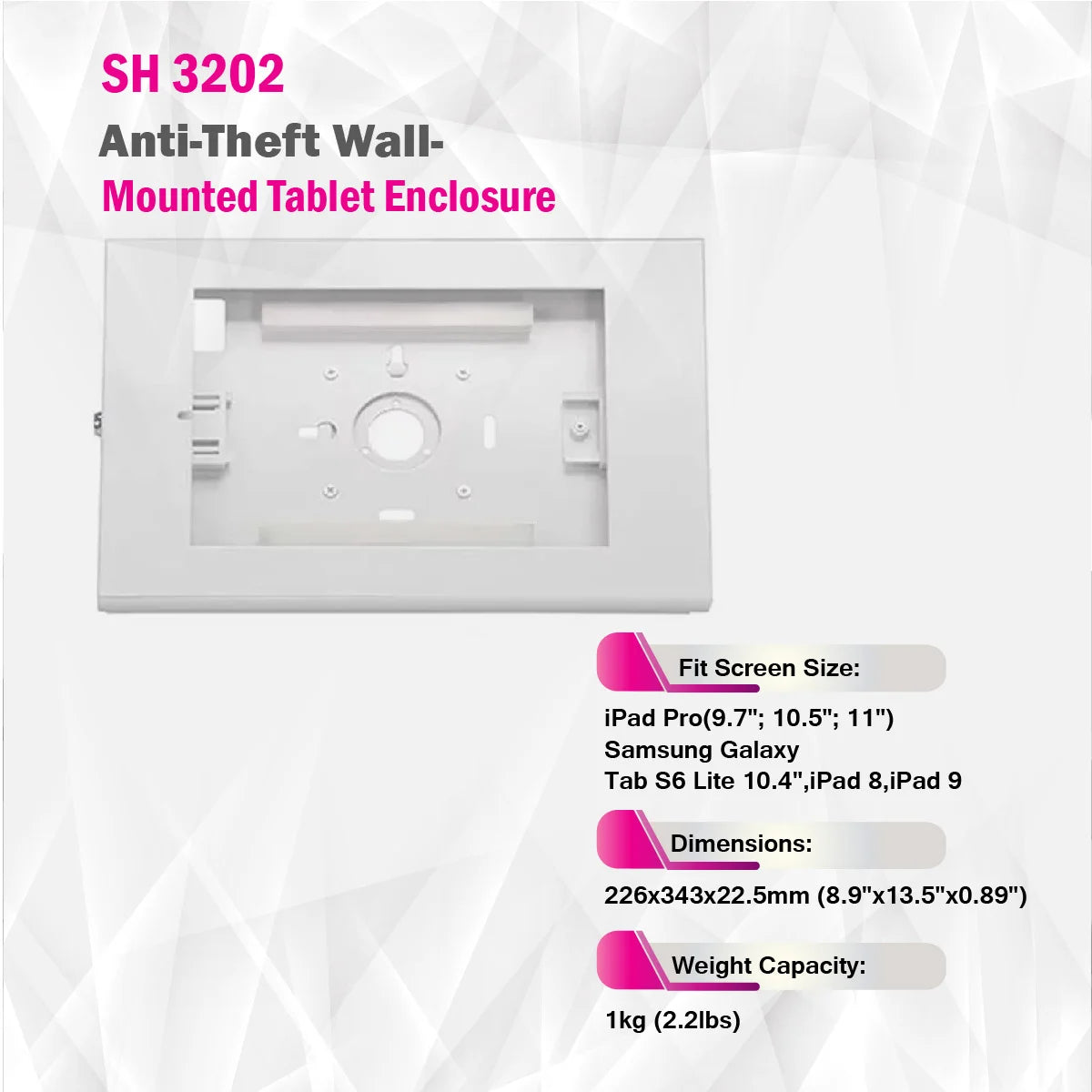 SkillTech - SH 3202 - Anti-Theft Tablet Mount Enclosure