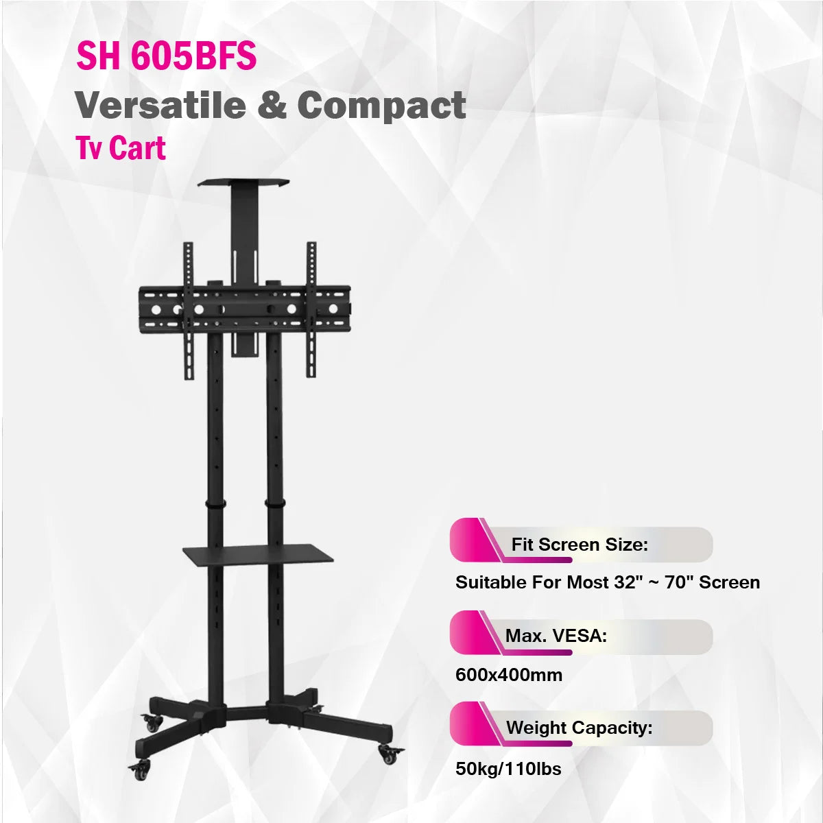 Skilltech- SH 605BFS -  Versatile & Compact Tv Stand