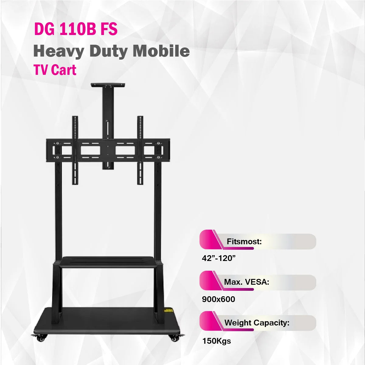 Skilltech-DG 110B FS- Heavy Duty Mobile TV Stand