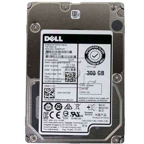 Dell 300GB 15K RPM SAS 12GB/S 2.5″ Server Hard Drive W/CADDY 0NCT9F