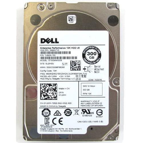 Dell 300GB 10000RPM SAS 12GBPS 128MB Cache 2.5 inch Internal Hard Drive