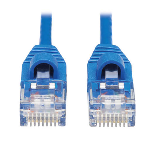 Tripp Lite Cat6a 10G Snagless Molded Slim UTP Ethernet Cable (RJ45 M/M), Blue, 15 ft. (4.57 m)