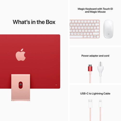 Apple 2021 iMac (24-inch, Apple M1 chip with 8‑core CPU and 8‑core GPU, 4 ports, 8GB RAM, 512GB) - Pink