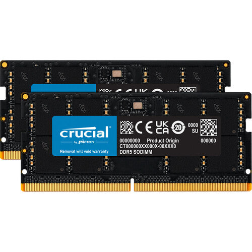 Crucial 64GB Laptop DDR5 5200 MHz SO-DIMM Memory Kit (2 x 32GB)
