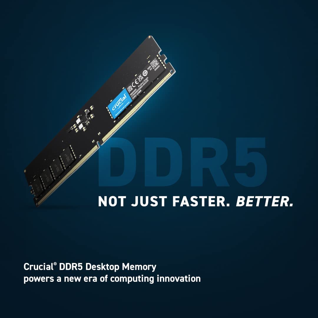 Crucial 32GB Kit (2x16GB) DDR5 5600MHz (or 5200MHz or 4800MHz) Desktop Memory