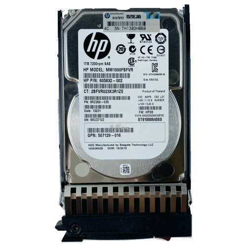 HP M6625 1TB 2.5” SFF SAS 6G 7.2K Dual Port Hard Drive