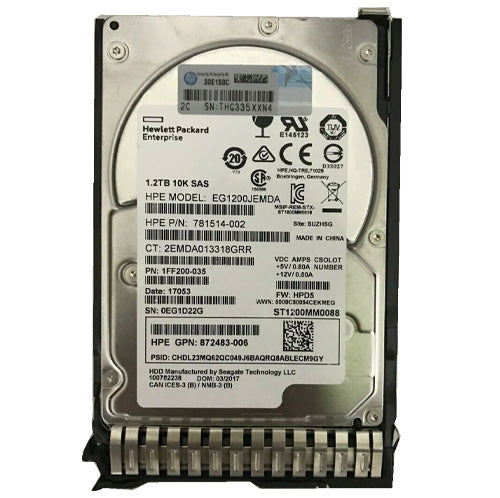 HP 1.2TB 12G SAS 10K 2.5 SC ENT HDD (872479-B21,872737-001,781514-002)