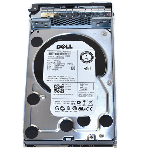 Dell 1TB 7.2K SAS 6GBPS 3.5” HDD WD1000FYYG 00V8G9