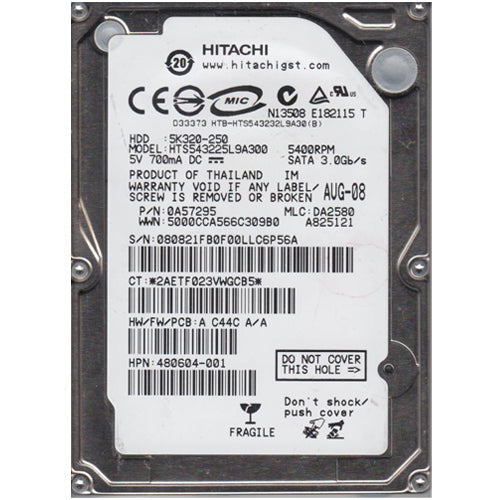 Hitachi HTS543225L9A300 250GB SATA 2.5 Hard Drive