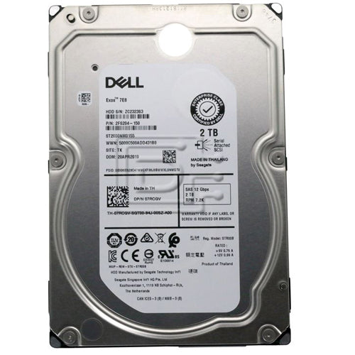 Dell 2TB SAS Hard Disk Drive 7RCGV HDD 7.2K 3.5″ 12G ST2000NM0155