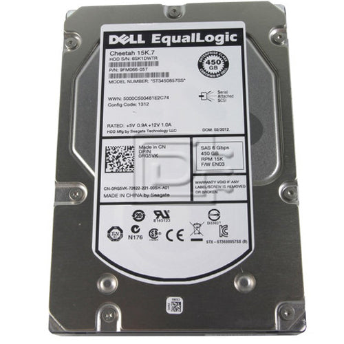 Dell 450GB 15000RPM SAS 6GBPS HOT SWAP 16MB Internal Hard Drive