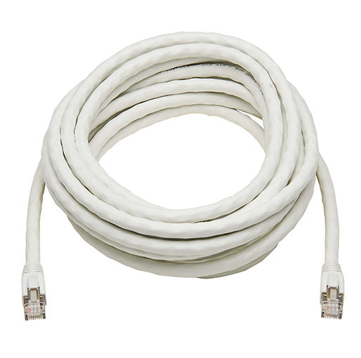 Tripp Lite Cat8 25G/40G Certified Snagless Shielded S/FTP Ethernet Cable (RJ45 M/M), PoE, White, 20 ft. (6.09 m)